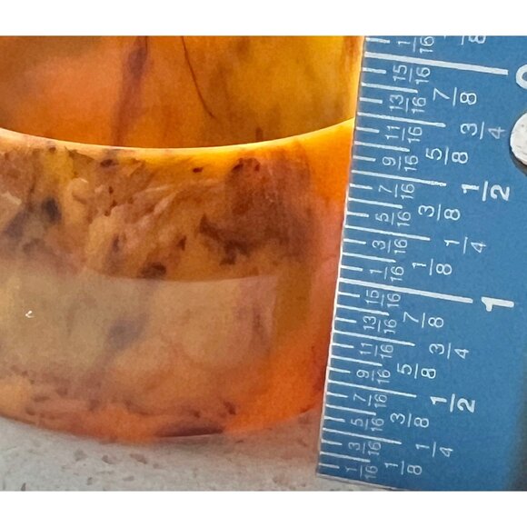 Bakelite Butterscotch & Brown Bangle & Buffalo Horn Open Cuff Bracelet Vintage - Picture 16 of 16